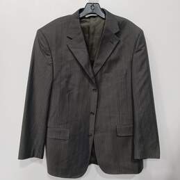 Prontouomo Men's Gray Striped Suitcoat Size 42R