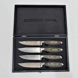 Schmidt Brothers - Zebra Wood 4-Piece Jumbo Steak Knife Set, High-Carbon German