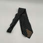 Mens Black Gray Striped Silk Four In Hand Adjustable Pointed Necktie image number 2