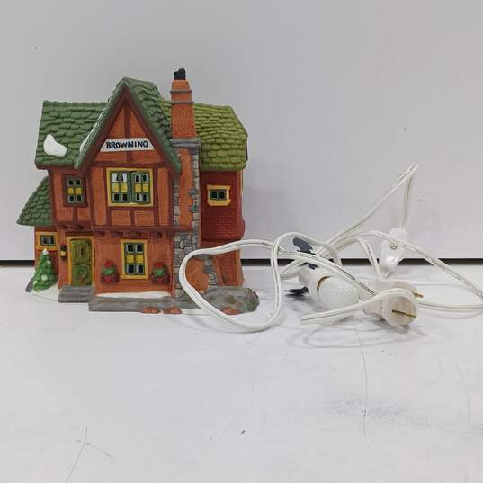 Set of 2 Department 56 "The Mermaid Fish Shoppe" & "Browning Cottage" IOB image number 3