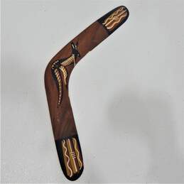 Australian Aboriginal Boomerang Lot of 2 Art Souvenir Hand Painted Kangaroo alternative image
