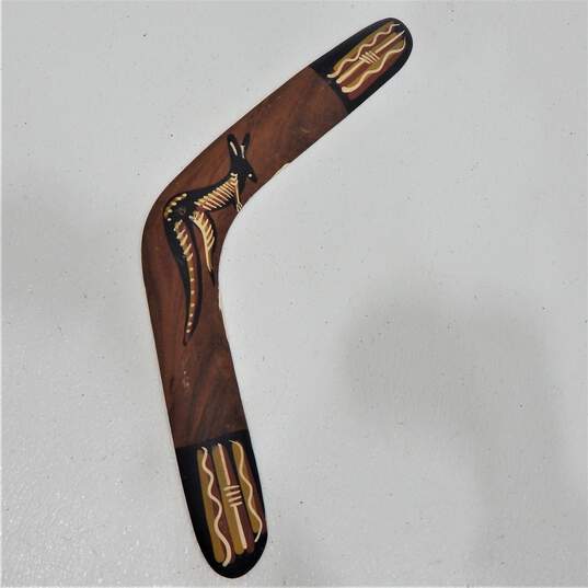 Australian Aboriginal Boomerang Lot of 2 Art Souvenir Hand Painted Kangaroo image number 2