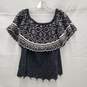 NWT Anthropologie Hemant & Nandita Black Lace Scoop Neck Blouse Size S image number 2