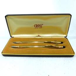 Vintage Cross Gold Filled Ballpoint Pen & Mechanical Pencil Set W/ Case