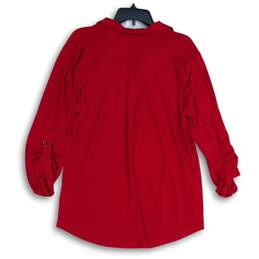 NWT Jones New York Womens Red Spread Collar Pullover Blouse Top Size XL alternative image