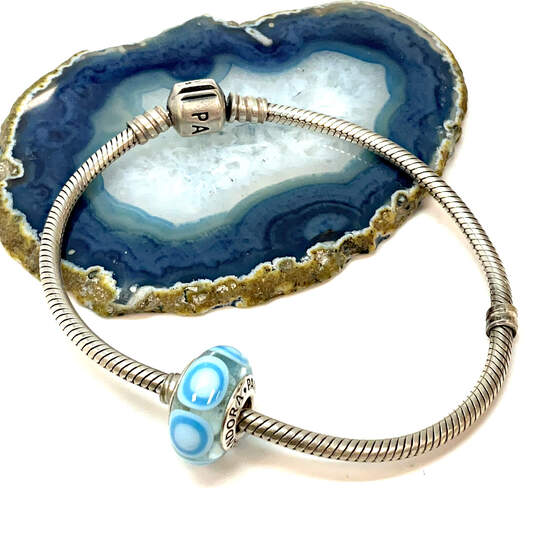 Designer Pandora Sterling Silver 925 ALE Fine Snake Chain Charm Bracelet image number 4