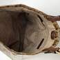 Michael Kors Womens Brown Leather Signature Print Zipper Pocket Tote Bag Purse image number 4