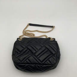 Womens Black Leather Quilted Pockets Chain Strap Turn Lock Crossbody Bag alternative image