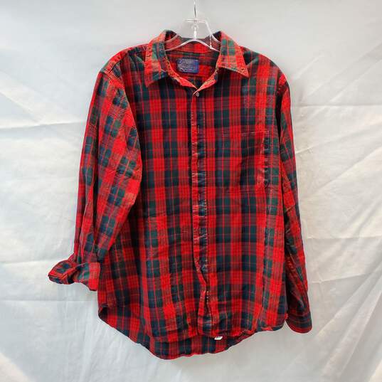 Sir Pendleton Long Sleeve Button Up Wool Flannel Shirt Size L image number 1