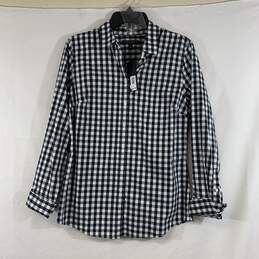 Women's Black Gingham Banana Republic Riley Tailored Fit Button-Up, Sz. 8