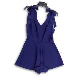 Womens Blue Sleeveless V-Neck Back Zip Short Mini Dress Size Medium