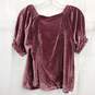The Loft Women's Burgundy Cap Sleeve Velvet Top Size XS NWT image number 2
