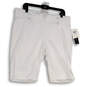 NWT Womens White Flat Front Pull-On Stretch Bermuda Shorts Size X-Large image number 1