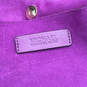 Womens Purple Suede Inner Pockets Double Handle Magnetic Shoulder Bag image number 3