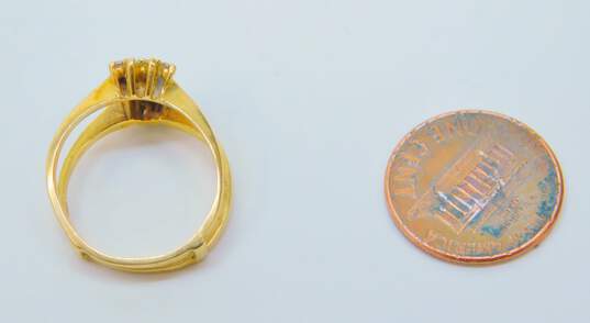 Vintage 14K Yellow Gold Ruby & Rhinestone Ring 3.4g image number 4