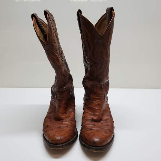 Tony Lama Western Cowboy Brown Leather Mens 7.5D image number 2