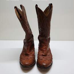 Tony Lama Western Cowboy Brown Leather Mens 7.5D alternative image