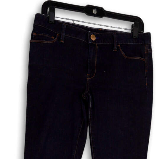 Womens Blue Dark Wash Stretch Pockets Denim Straight Leg Jeans Size 29 image number 3