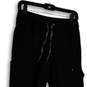 Womens Black Drawstring Waist Straight Leg Pull-On Jogger Pants Size Small image number 3