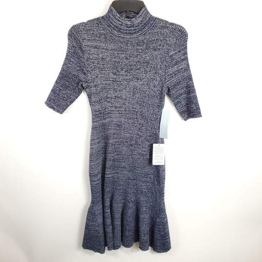 London Times Women Blue Metallic Knit Dress M NWT image number 1