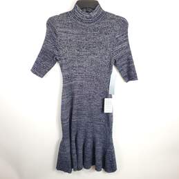 London Times Women Blue Metallic Knit Dress M NWT