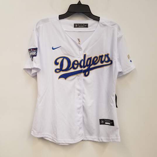 NWT Mens White Los Angeles Dodgers Luis Urías#7 Baseball MLB Jersey Size XL image number 1