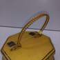 Vintage Decoupage Yellow With Pattern Wooden Purse image number 5