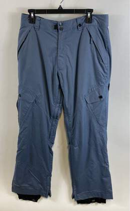 RPZN Mens Blue Waterproof Cargo Pockets Straight Leg Ski Snow Pants Size Medium