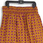Womens Orange Geometric Pleated Stretch Pull-On A-Line Skirt Size Large image number 4