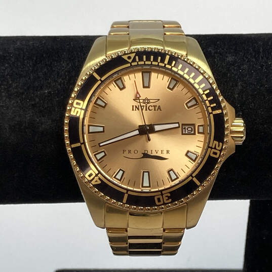 Mens Pro Diver Rose Gold Bracelet Strap Stainless Steel Analog Wristwatch image number 1