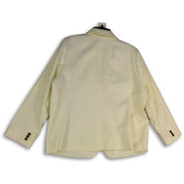 NWT Womens White Long Sleeve Peak Lapel Pockets One Button Blazer Size 22 alternative image