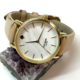 Designer Kate Spade 0073 Gold-Tone White Round Dial Analog Wristwatch