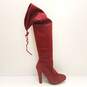 Forever Burgundy Faux Suede Women's Boots Size 7.5 image number 1