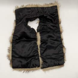Womens Brown Black Faux Fur Fashionable Winter Neck Warmer Shawl Cape alternative image