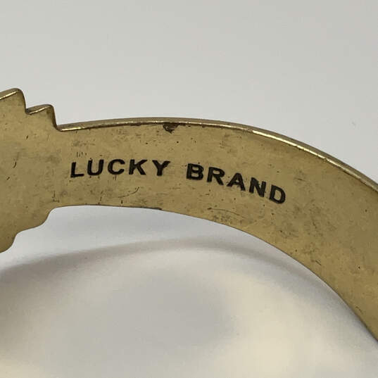 Designer Lucky Brand Gold-Tone Antique Inspired Sun Burst Cuff Bracelet image number 3