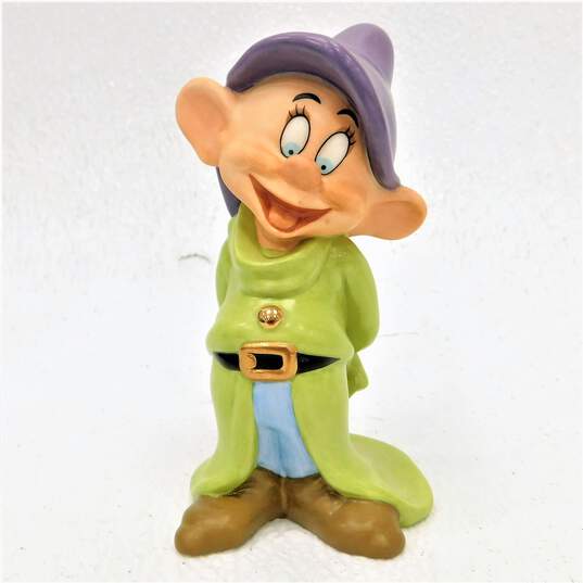 Disney Snow White Dopey Gleeful Grin Figurine & Pin W/ COA IOB image number 2