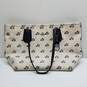 Coach Bramble Rose Print White Leather Taxi Tote Bag image number 1