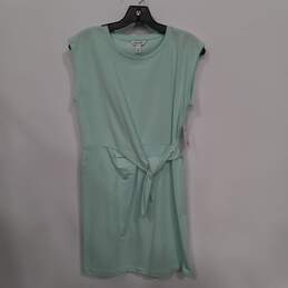 Nine West Women's Green Cotton Blend Side Tie T-Shirt Dress Size XS