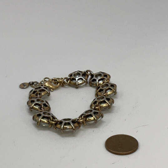 Designer Stella & Dot Amelie Gold-Tone Crystal Cut Stone Chain Bracelet image number 3