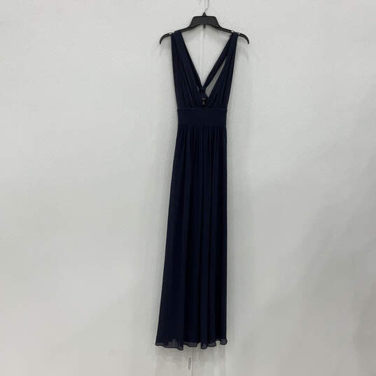 Womens Blue Sleeveless V-Neck Regular Fit Pullover Maxi Dress Size 4 image number 2