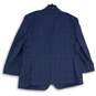 Pronto Uomo Mens Blue Plaid Notch Lapel Long Sleeve Two Button Blazer Size 52R image number 2