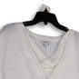 NWT Womens White Cowl Neck Short Sleeve Pullover Blouse Top Size Large image number 3