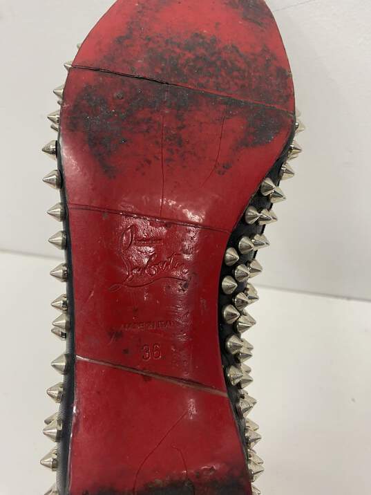 Christian Louboutin Black Slip-On Casual Shoe Women 5.5 image number 7