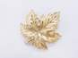 Vintage Trifari Brushed Gold Tone Faux Pearl Bead Necklaces & Leaf Brooch 155.2g image number 2
