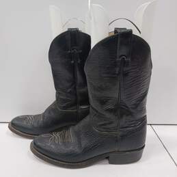 Justin Men's Black Leather Cowboy Boots Size 9 alternative image