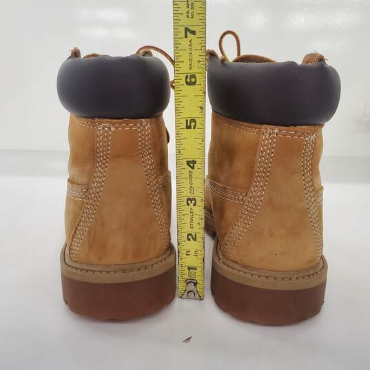 Timberland Kids 6in Premium Waterproof Wheat Nubuck Boots Junior Youth Size 5 image number 4