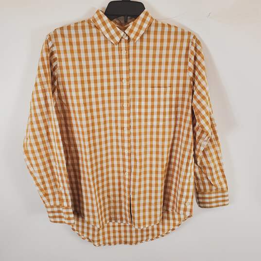 Madewell Men Mustard Gingham Collared Shirt XL image number 1