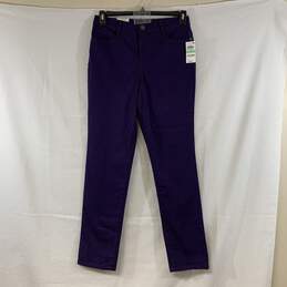 Women's Purple Style & Co. Hi-Rise Tummy Control Slim Leg Jeans, Sz. 8