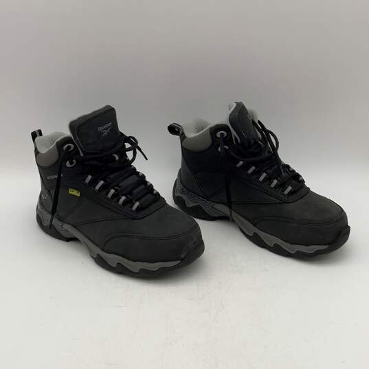 Reebok Mens Beamer RB1067 Black Leather Waterproof Steel Toe Work Boots Size 4.5 image number 2