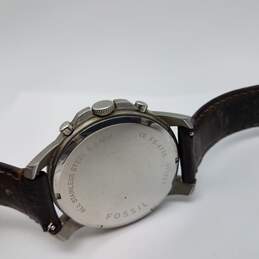 Fossil Fs-4708 43mm Blue Dial Quartz Leather Watch 78g alternative image